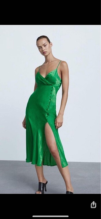 Zara saten elbise