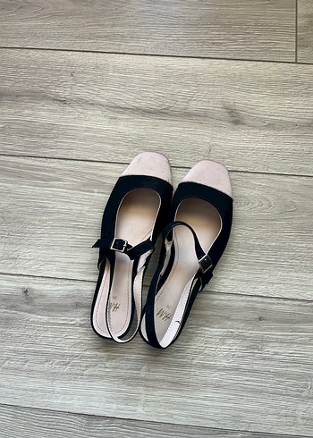 H&M Sik Siyah Pudra Mary Jane Topuklu Ayakkabi