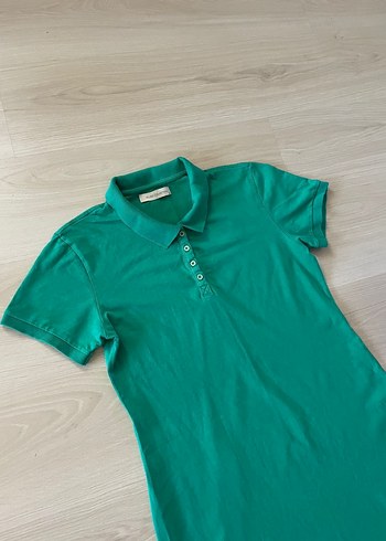 xl Beden yeşil Renk MUDO Yeşil Polo Yaka Midi Elbise