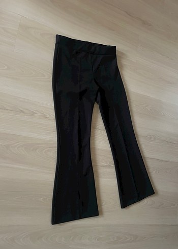 Siyah İspanyol Paça Kumaş Pantolon - Görsel 4