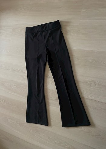 Siyah İspanyol Paça Kumaş Pantolon - Görsel 5