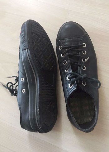 Orjinal Siyah Deri CONVERSE Erkek Ayakkabı - Görsel 7