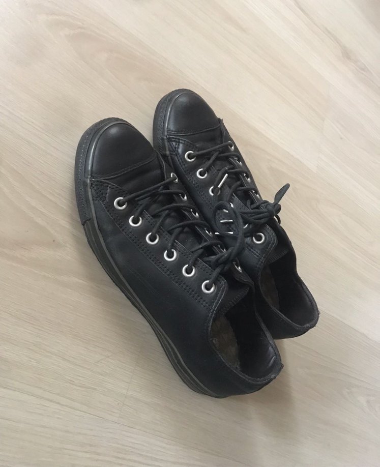 Orjinal Siyah Deri CONVERSE Erkek Ayakkabı - Görsel 2