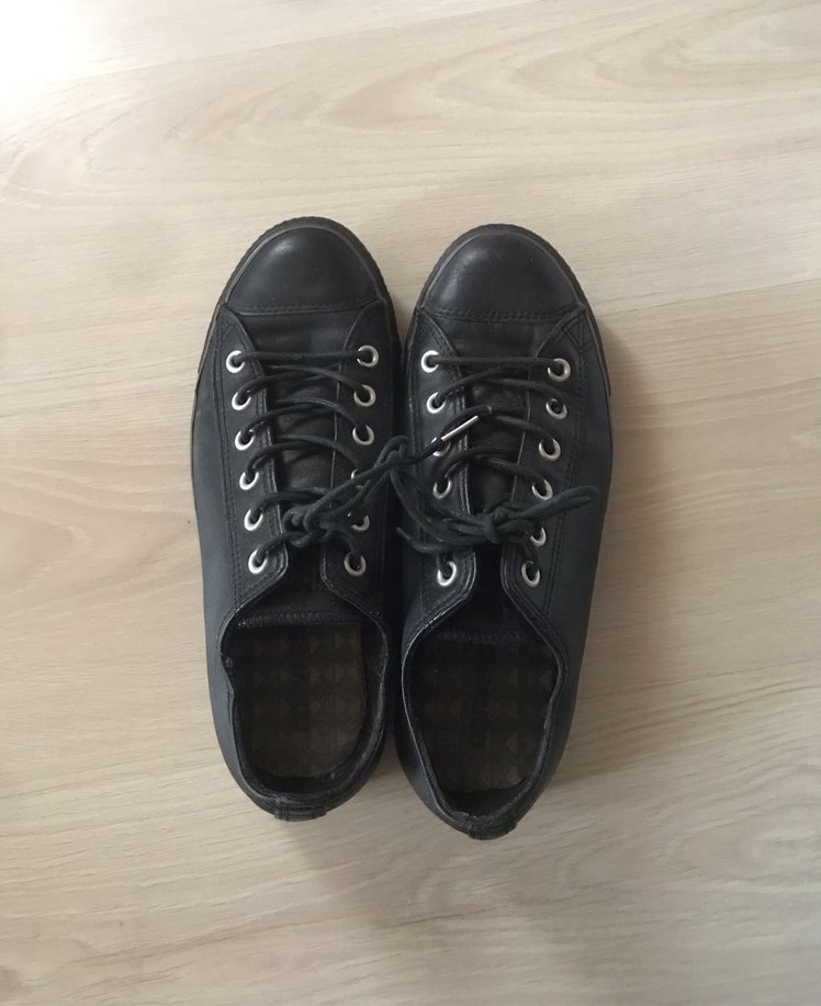 Orjinal Siyah Deri CONVERSE Erkek Ayakkabı - Görsel 3