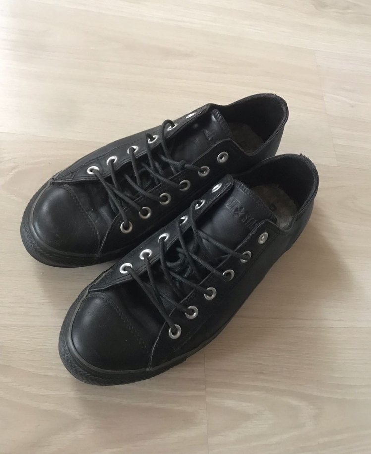 Orjinal Siyah Deri CONVERSE Erkek Ayakkabı - Görsel 5