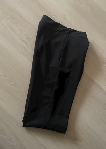 Siyah İspanyol Paça Kumaş Pantolon - Görsel 9