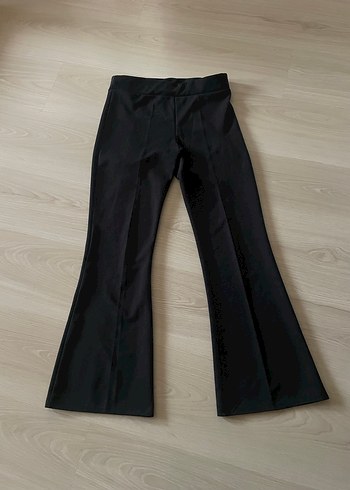 Siyah İspanyol Paça Kumaş Pantolon - Görsel 5
