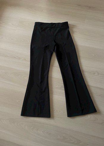 Siyah İspanyol Paça Kumaş Pantolon - Görsel 2