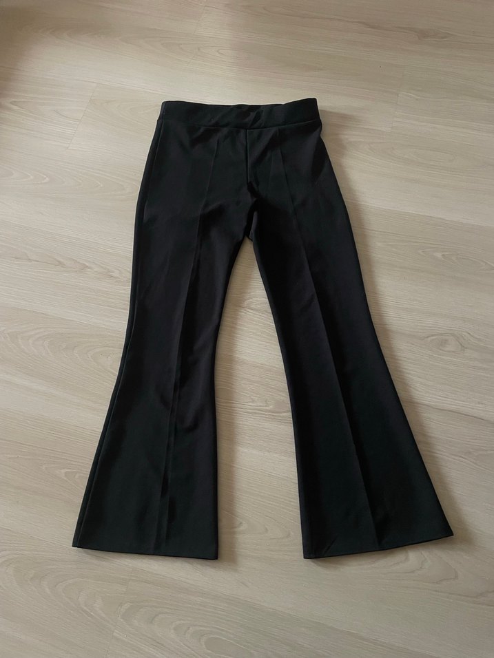 Siyah İspanyol Paça Kumaş Pantolon - Görsel 5