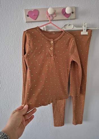 Kız Bebek Uzun Kollu Düğmeli Baskılı Takım - Görsel 2