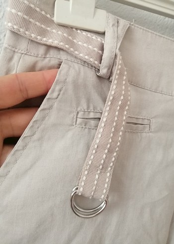 36 Beden Bej Keten Mini Etek