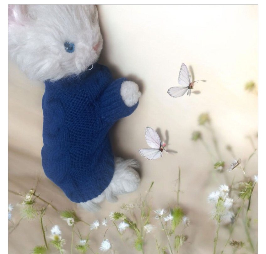 Beyaz Örgü Kedi Kıyafeti - Görsel 2