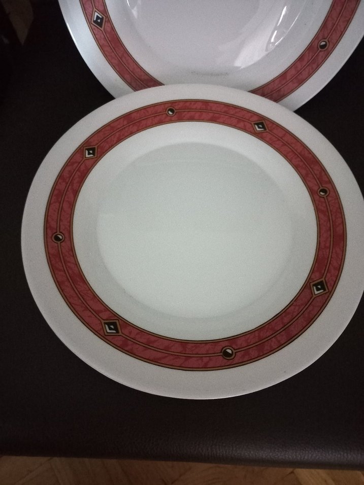 Parlak Kırmızı Desenli servis tabağı - Görsel 3