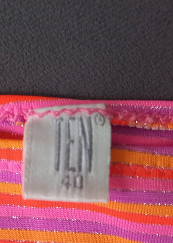 Pembe Çizgili Pliseli Bikini Takımı - Görsel 3