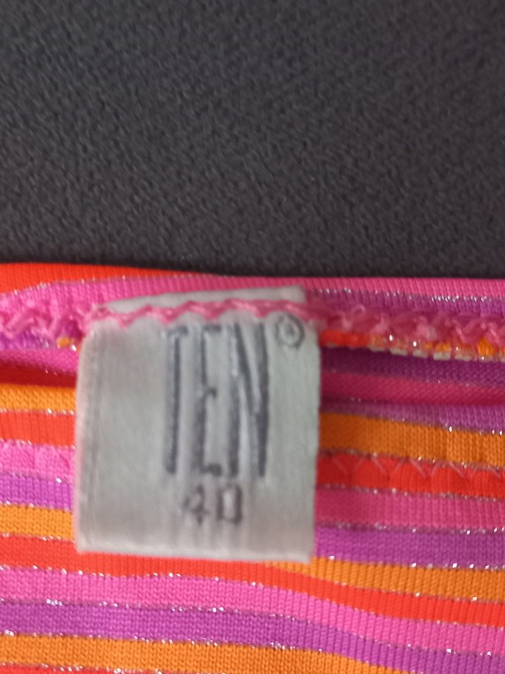 Pembe Çizgili Pliseli Bikini Takımı - Görsel 3