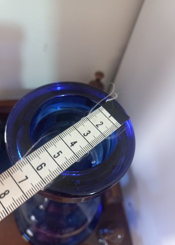 Koyu Mavi Cam Vazo Çift Set - Görsel 4