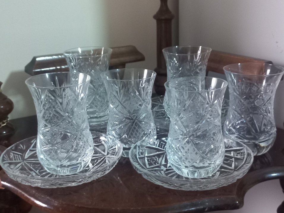 Kristal Desenli Çay Seti.6 adet - Görsel 2