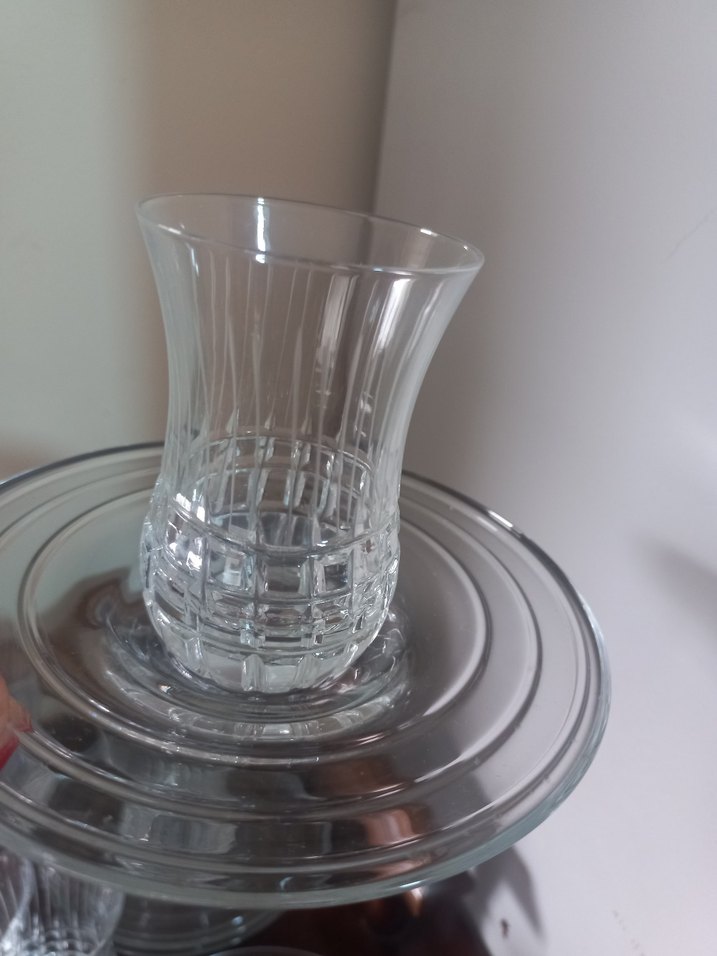 Bej Tabanlı Desenli Çay Bardakları Seti.6 adet çay bardağı - Görsel 2