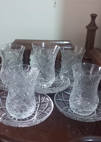 2'li İşlemeli Çay Bardağı ve Tabağı Seti - Görsel 5