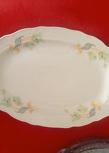 Beyaz Desenli Servis Tabağı - Görsel 3