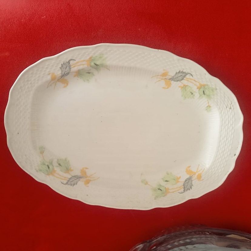 Beyaz Desenli Servis Tabağı - Görsel 3