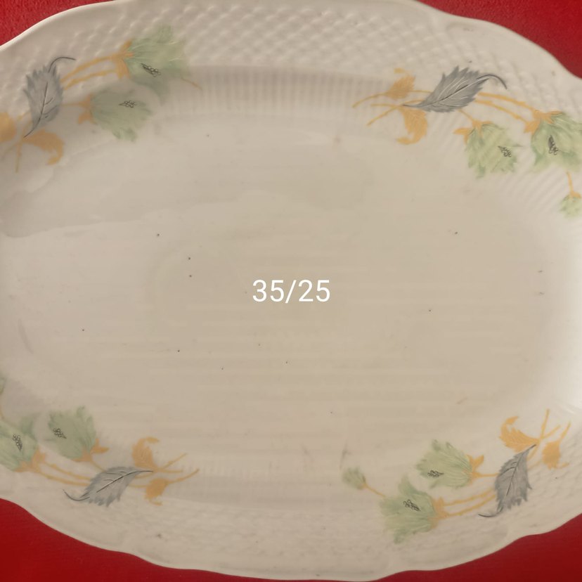 Beyaz Desenli Servis Tabağı - Görsel 2