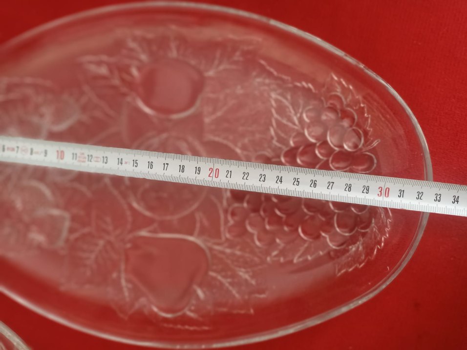 Nakış desenli renkli oval tabaklar.3 adet bazılarında minik çıt - Görsel 2