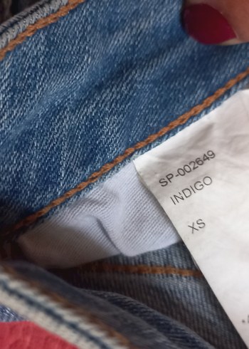 34 Beden Nakışlı Mavi Kot Mini Etek