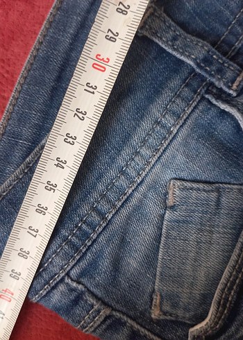 Diğer Düğmeli Mavi Kadın Denim Mini Şort