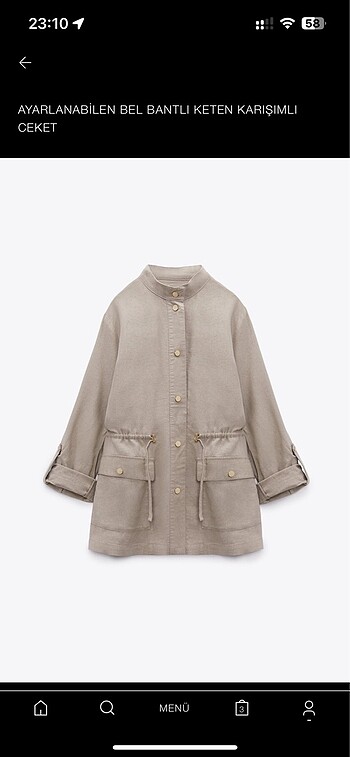 Zara Keten Ceket