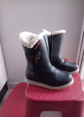 Kız Çocuk Siyah Suni Kürklü Bot - Görsel 2