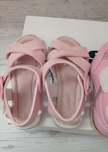 Kız Çocuk Pembe Tokalı Terlik ve Spor Ayakkabı - Görsel 6