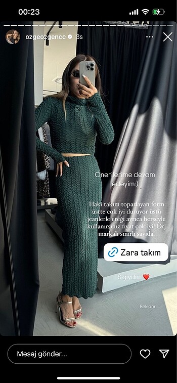 xs Beden Zara takım