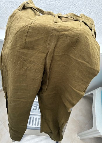 Dilvin Düğmeli Keten pantolon