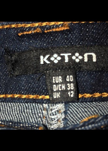 l Beden Kemerli Lacivert Denim Mini Etek