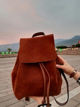 taba rengi süet sırt çantası