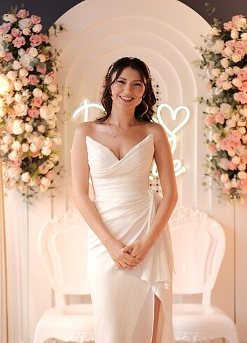 Nikah, nişan, bride party beyaz elbise