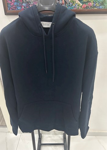 Diğer Siyah Kapusonlu Rahat Sweatshirt