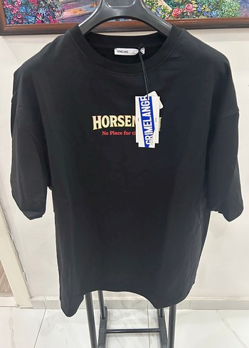 Diğer Oversize Siyah Bisiklet Yaka Tisort