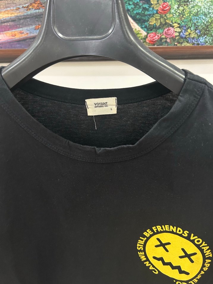 Siyah Oversize Bisiklet Yaka Tişört — görsel 3/4