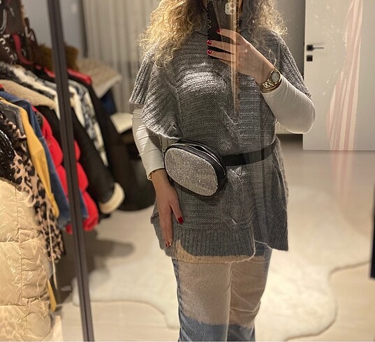 Taşlı bel çantası