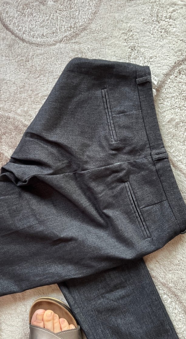 Gri Düğmeli Kadın Denim Pantolon - Görsel 4