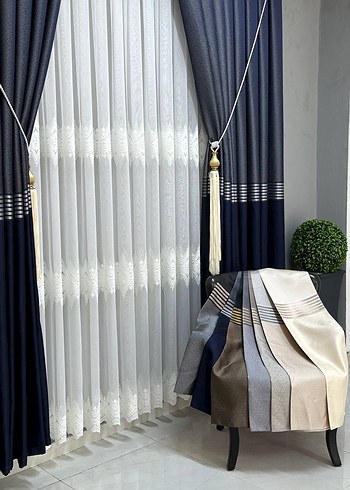 Nakışlı Beyaz Tül Perde - Görsel 4