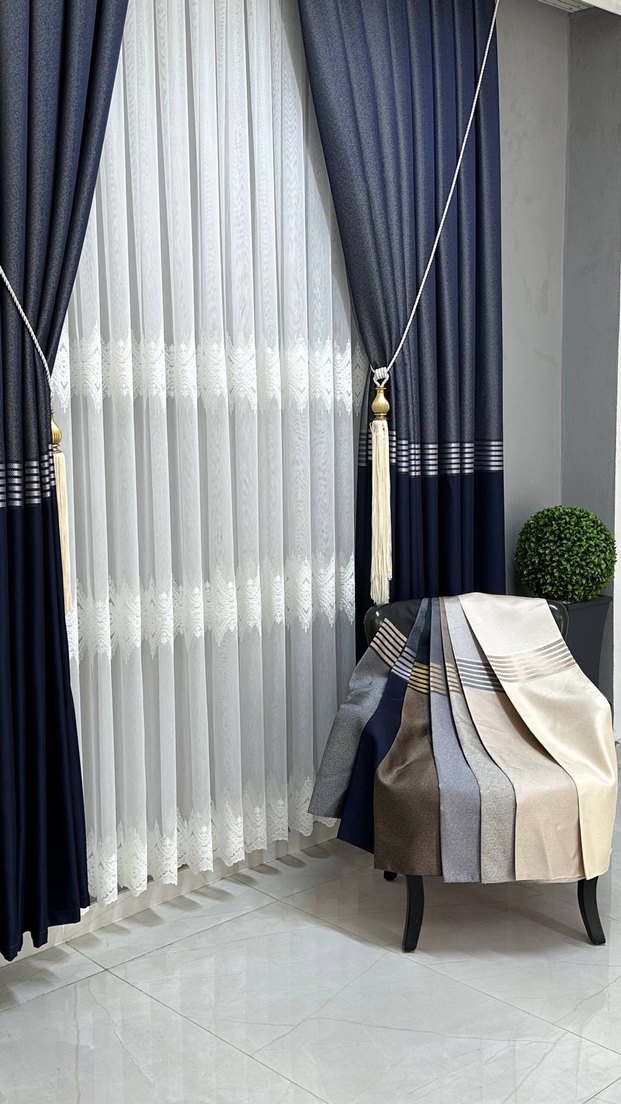 Nakışlı Beyaz Tül Perde - Görsel 4