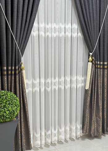 Bohem Beyaz İşlemeli Tül Perde - Görsel 5