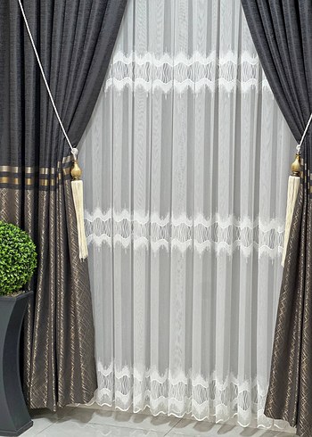 Bohem Beyaz İşlemeli Tül Perde - Görsel 4