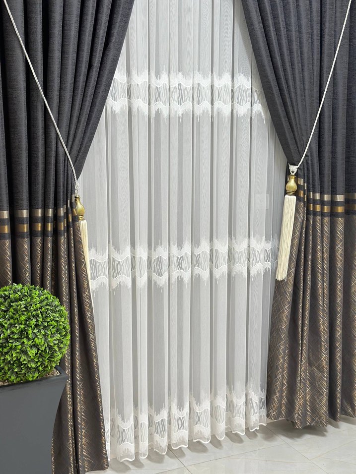 Bohem Beyaz İşlemeli Tül Perde - Görsel 5
