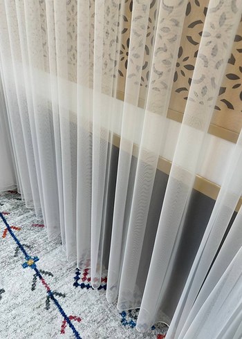 Altın Renkli Püsküllü Fon ve Tül Perde - Görsel 3