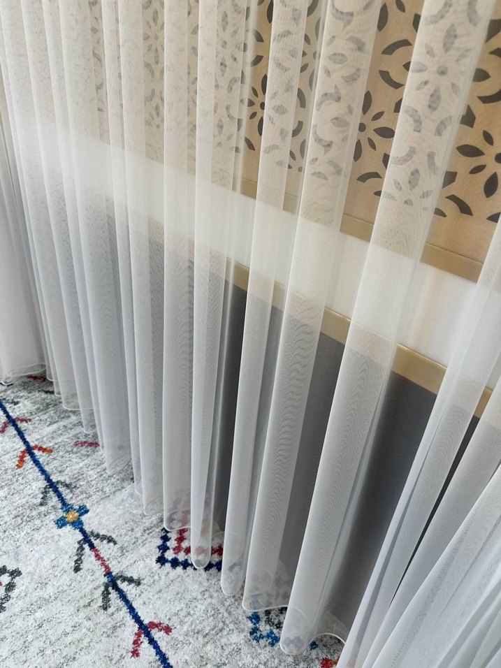 Altın Renkli Püsküllü Fon ve Tül Perde - Görsel 3