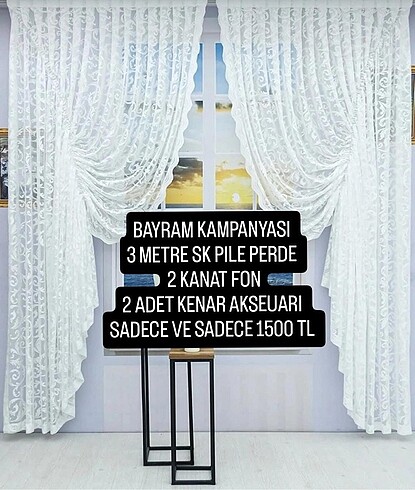 Beden beyaz Renk Tül perde bayram kampanyasına başladık ????